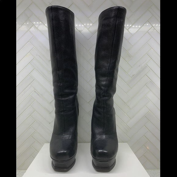 YVES SAINT LAURENT Tribute 105 Boot 36.5 Black YSL - Picture 2 of 14